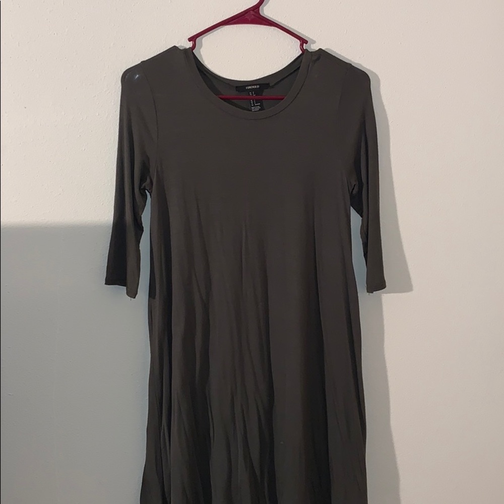 long sleeve green dress